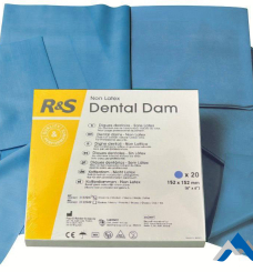 Хустки для кофердаму Dental Dam без латексу, блакитні (R&S), 20 шт./пак.